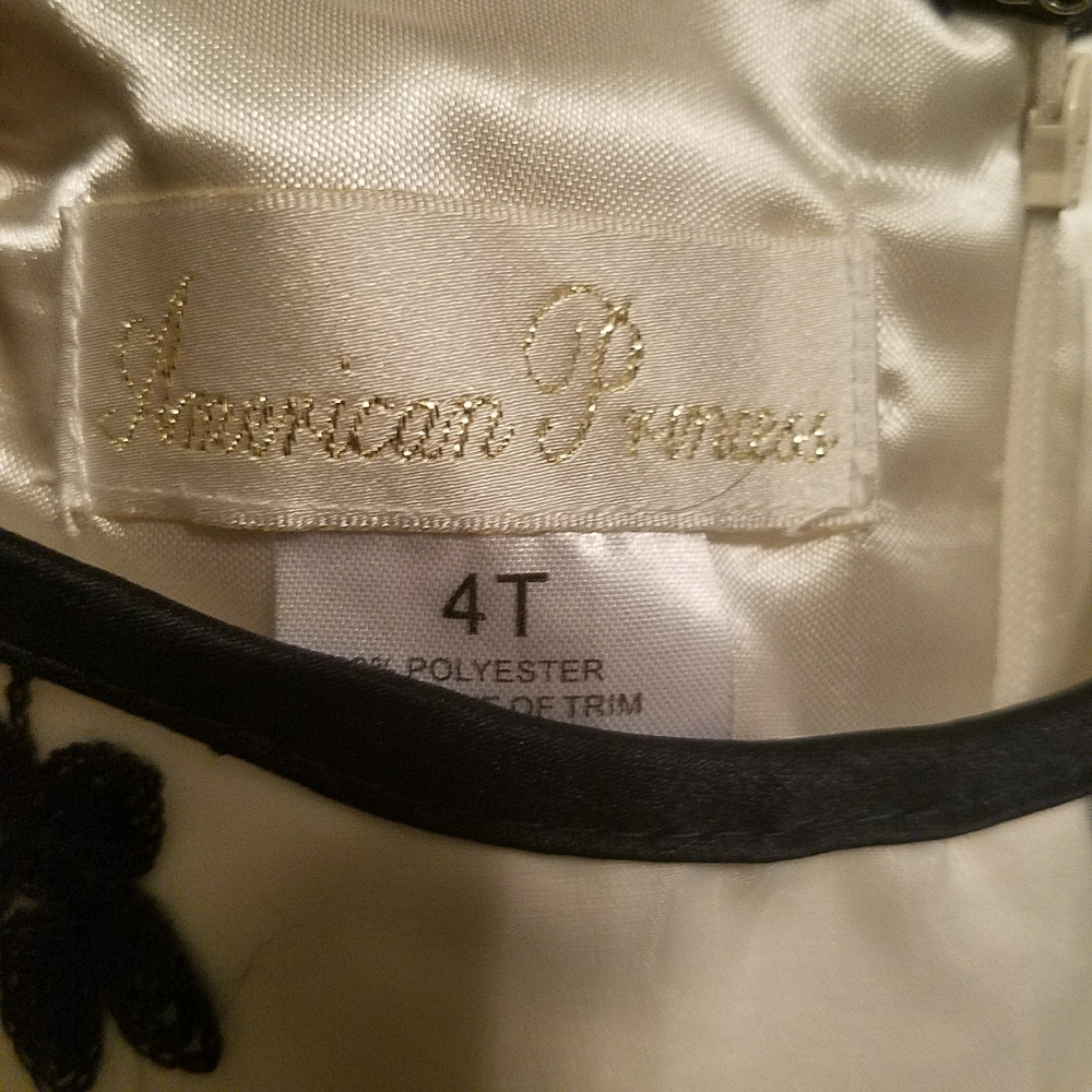 White and navy floral dress - Picture 4 of 4